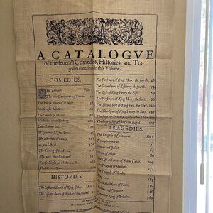 NWOT Wall Decor Irish Linen Catalogve Comedies Hiftories Tragedies